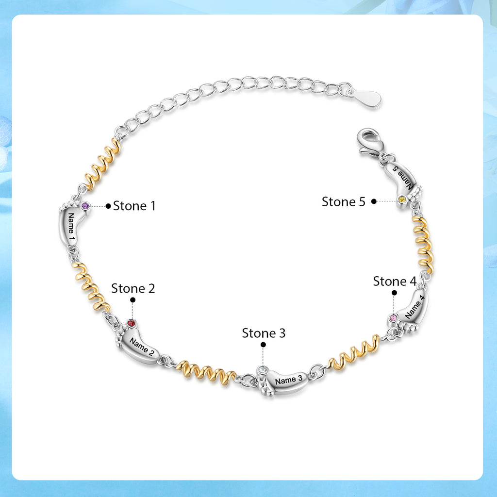 Custom Birthstone Foot Bracelet