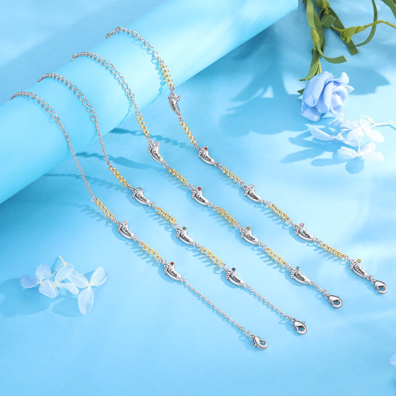 Custom Birthstone Foot Bracelet
