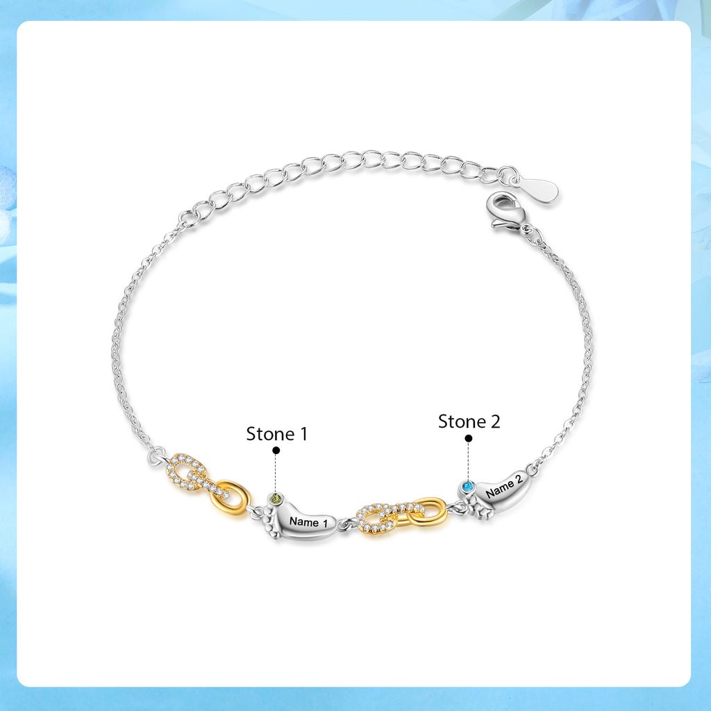 Custom Birthstone Foot Bracelet
