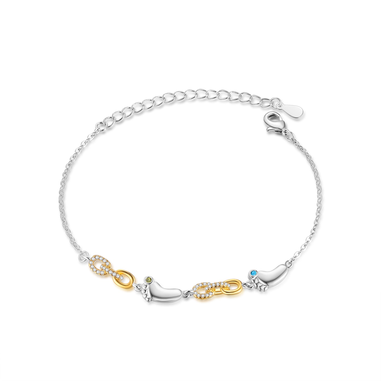 Custom Birthstone Foot Bracelet