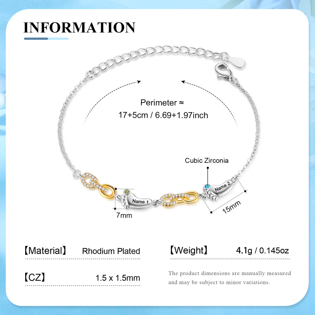 Custom Birthstone Foot Bracelet