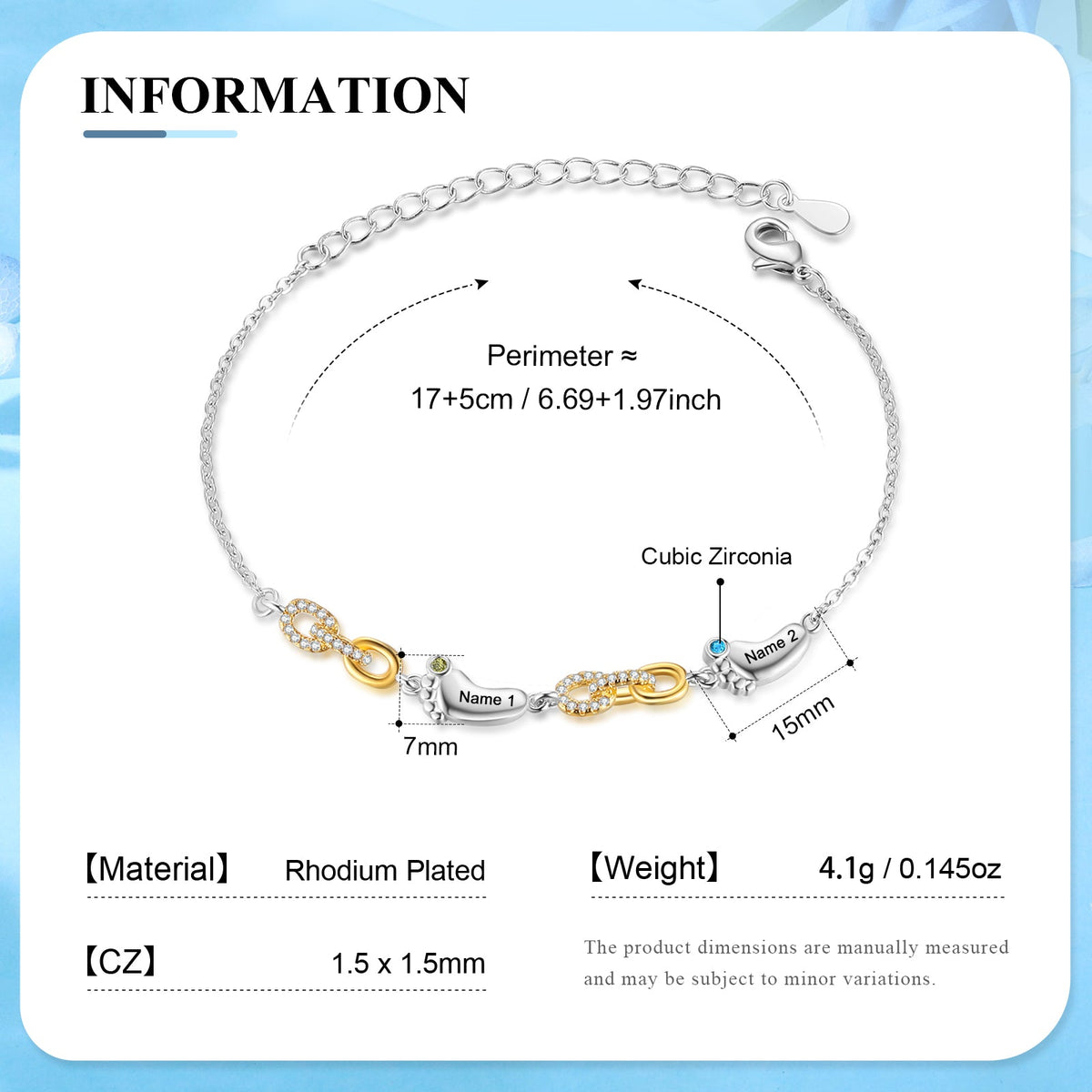 Custom Birthstone Foot Bracelet