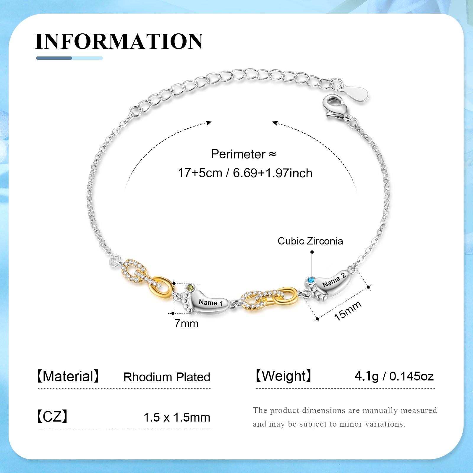 Custom Birthstone Foot Bracelet