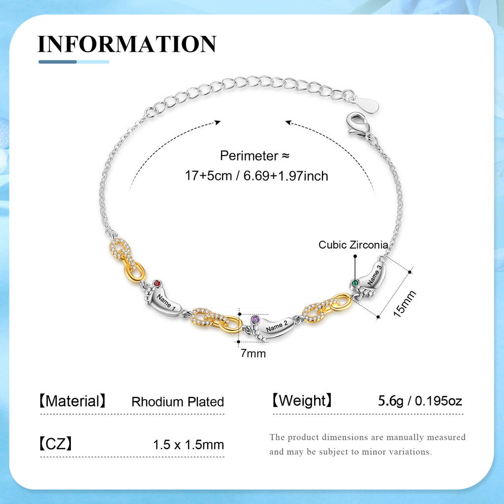 Custom Birthstone Foot Bracelet