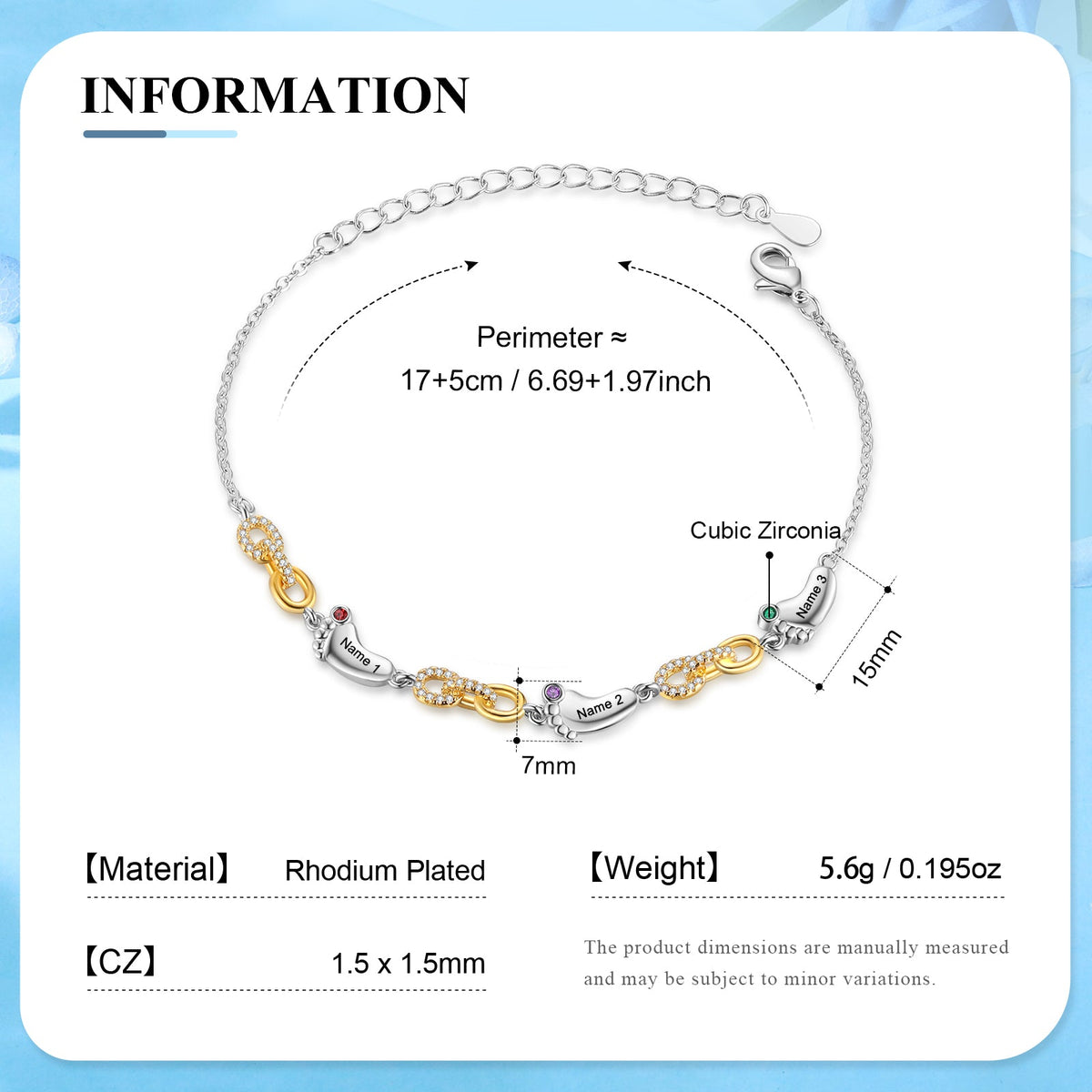 Custom Birthstone Foot Bracelet