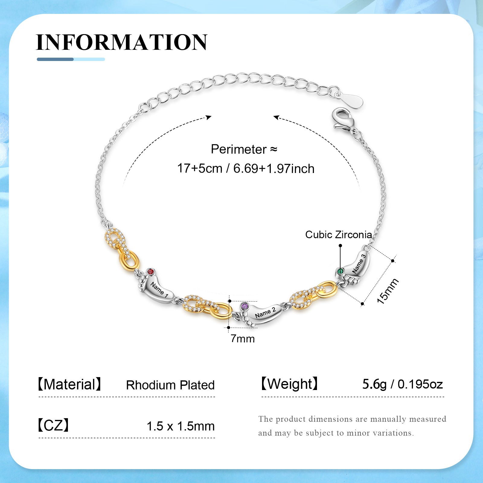 Custom Birthstone Foot Bracelet