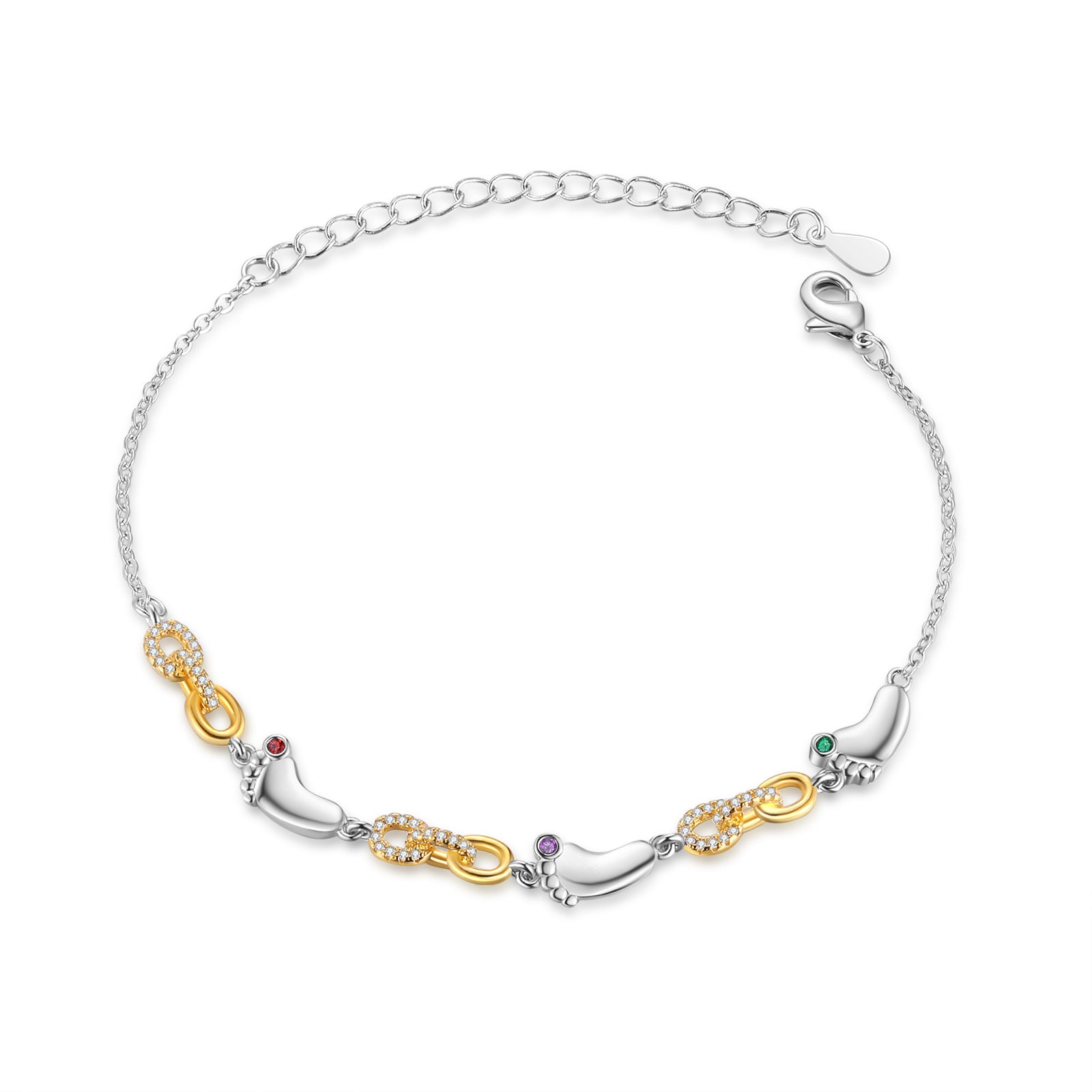 Custom Birthstone Foot Bracelet
