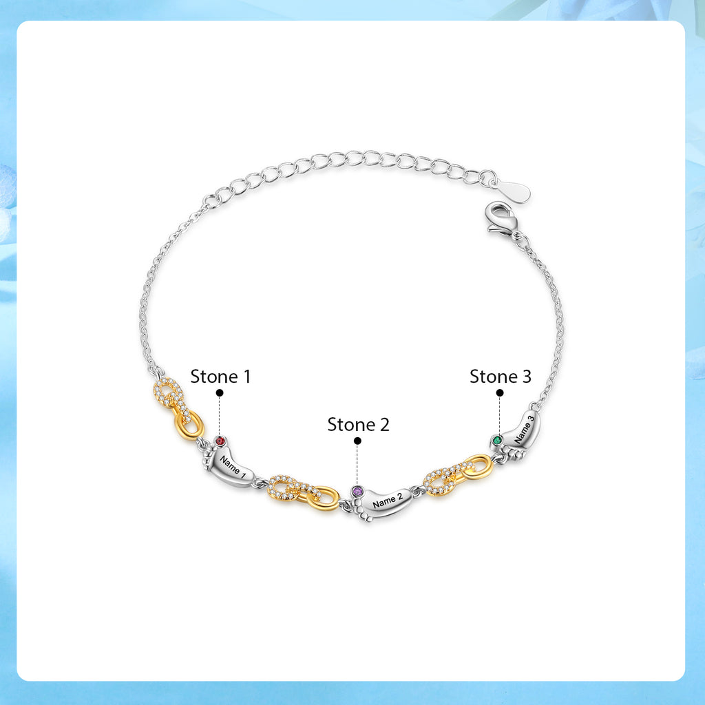 Custom Birthstone Foot Bracelet