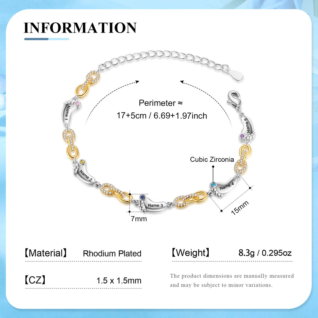 Custom Birthstone Foot Bracelet