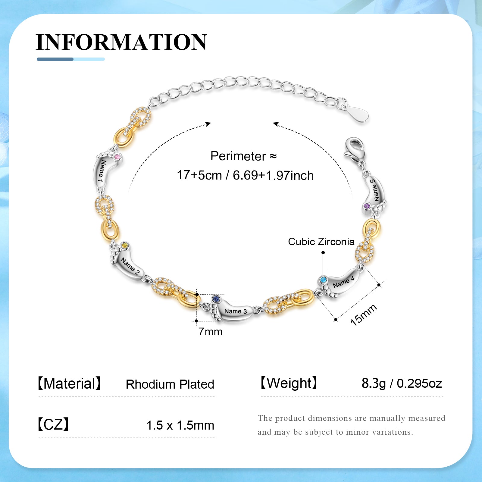 Custom Birthstone Foot Bracelet