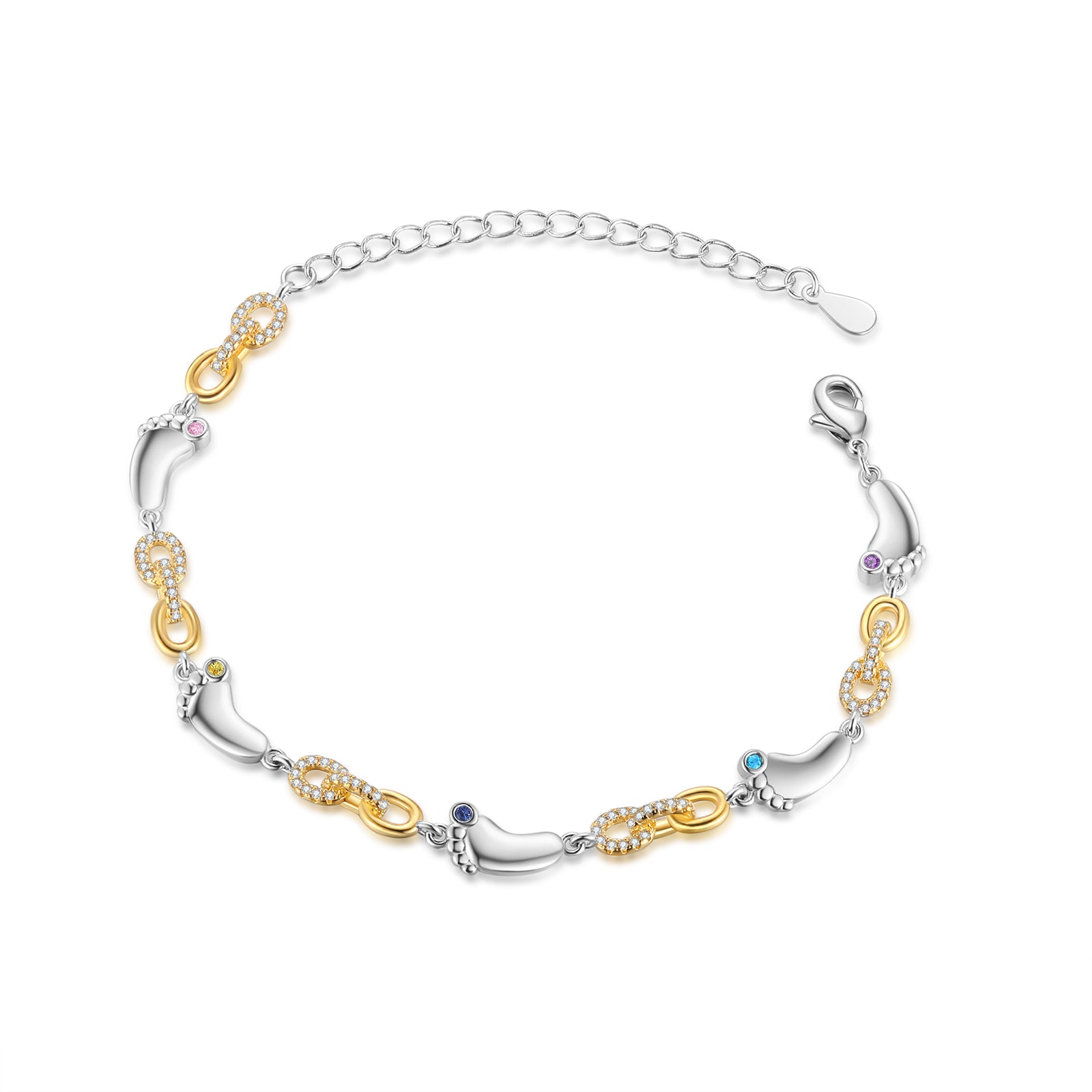 Custom Birthstone Foot Bracelet