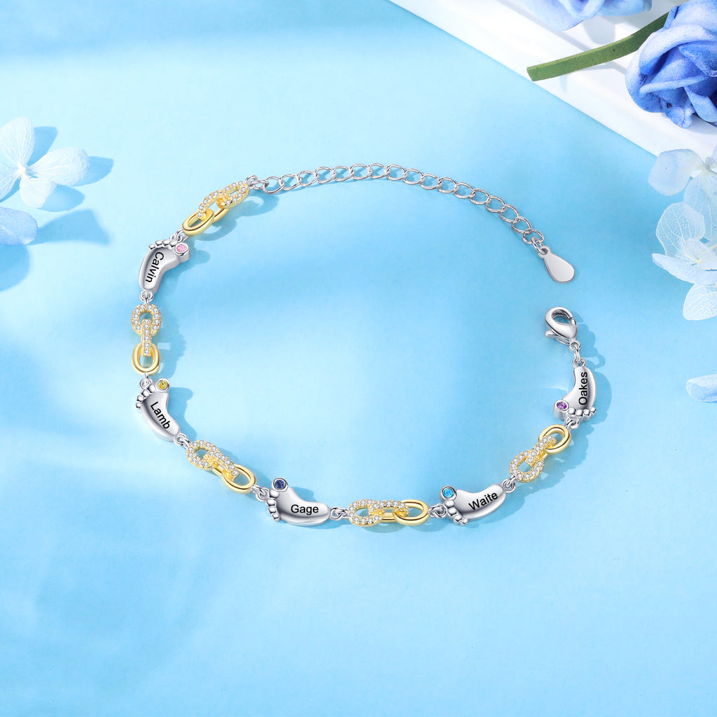 Custom Birthstone Foot Bracelet