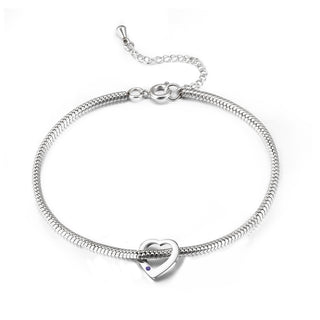 Personalized Birthstone Engraved Name Anklet