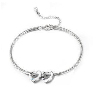 Personalized Birthstone Engraved Name Anklet