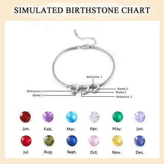 Personalized Birthstone Engraved Name Anklet