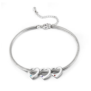 Personalized Birthstone Engraved Name Anklet