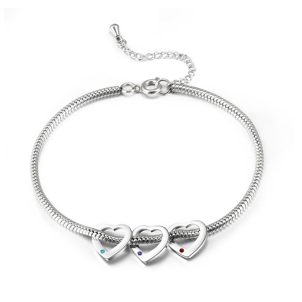 Personalized Birthstone Engraved Name Anklet