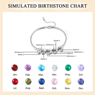 Personalized Birthstone Engraved Name Anklet