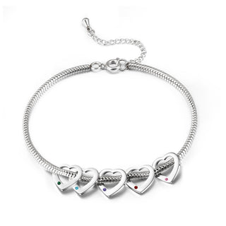 Personalized Birthstone Engraved Name Anklet