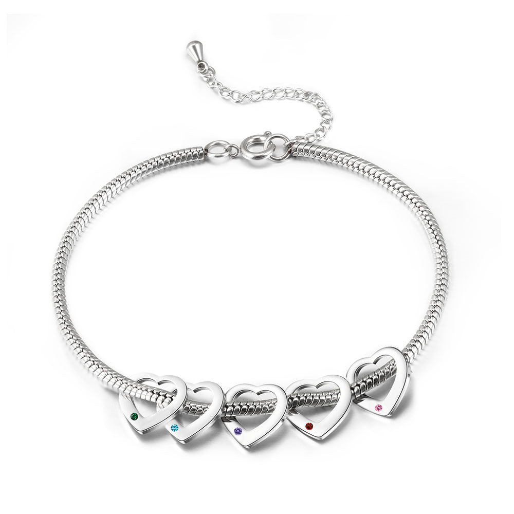 Personalized Birthstone Engraved Name Anklet