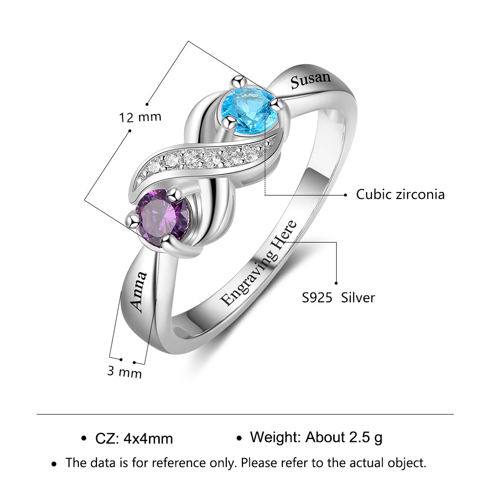 Infinity Crystal Zirconia Rings