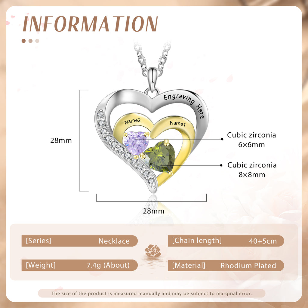 Custom Name Birthstone Necklace