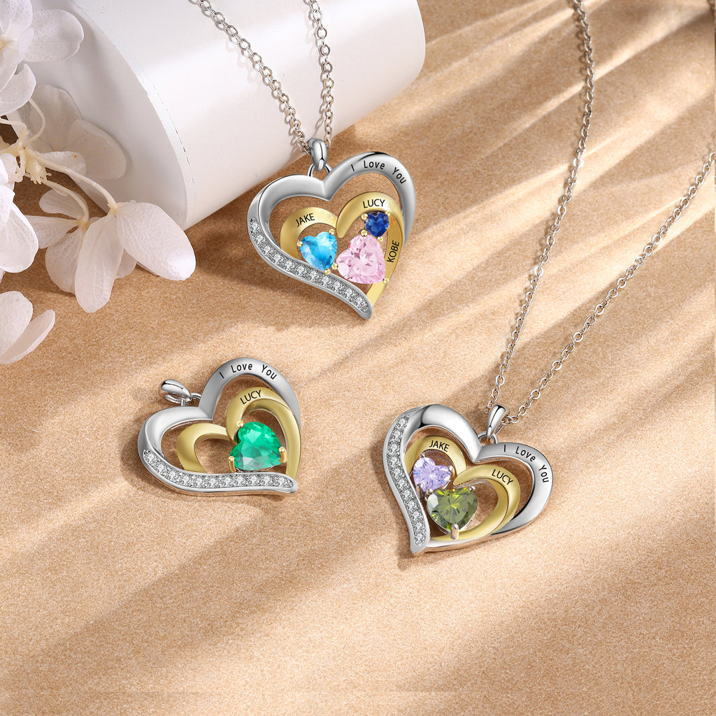 Custom Name Birthstone Necklace