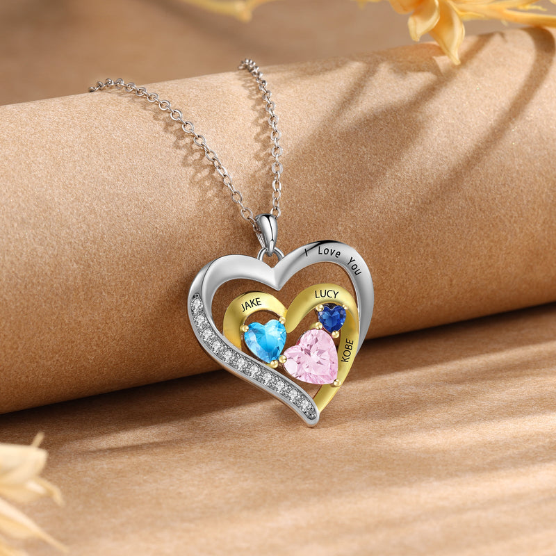 Custom Name Birthstone Necklace