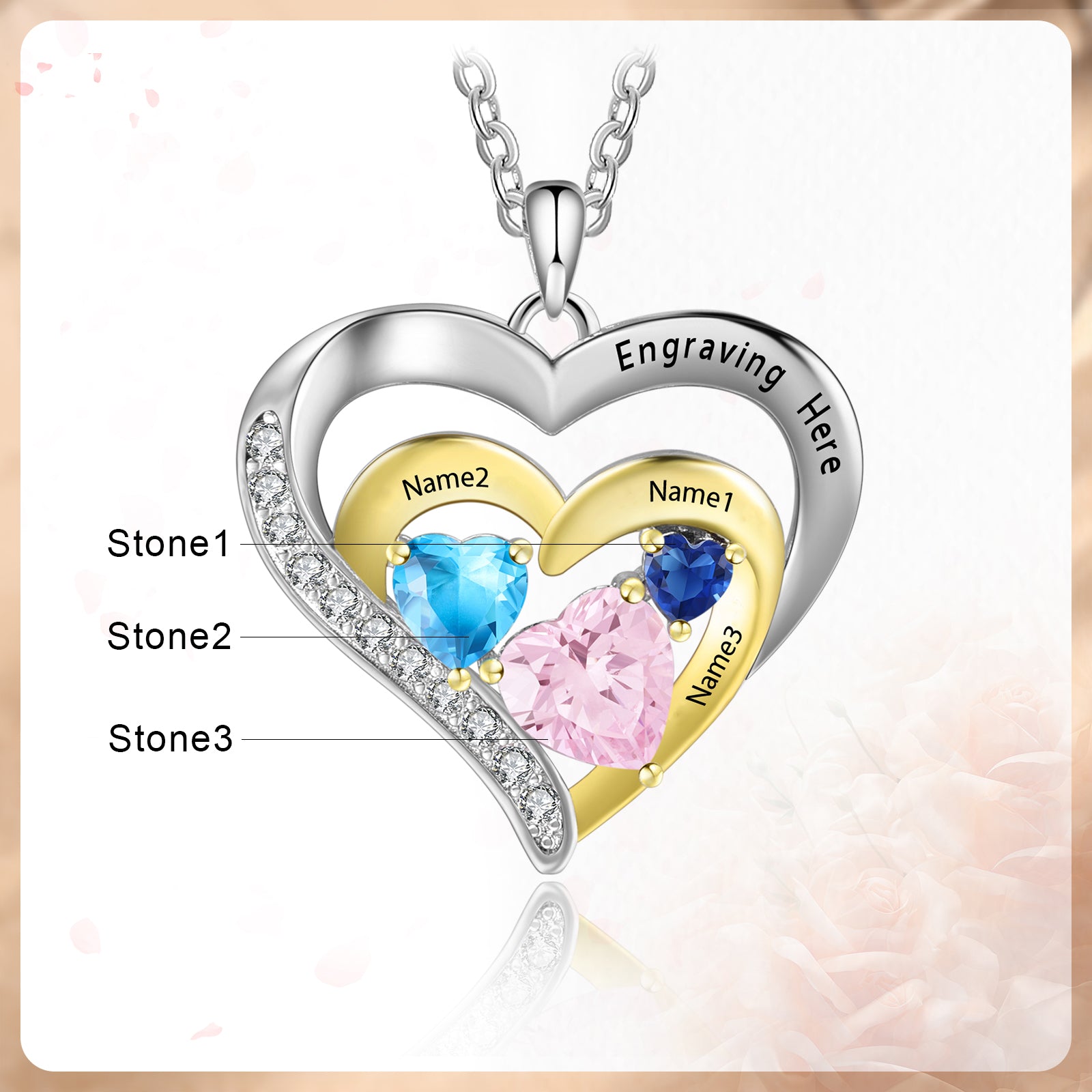 Custom Name Birthstone Necklace