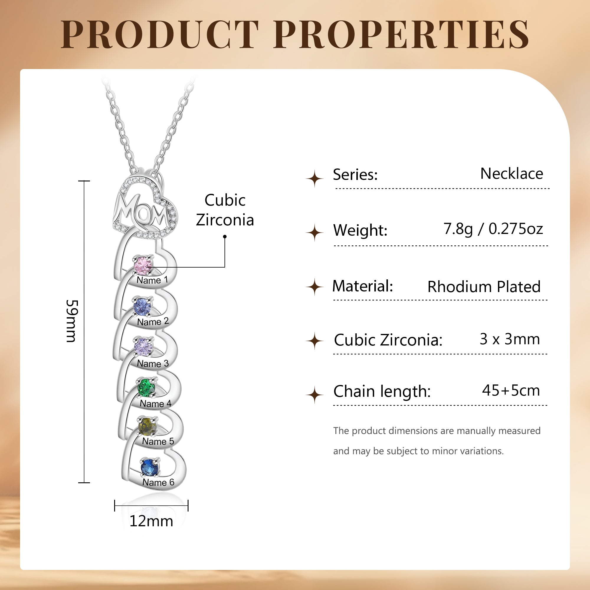 Customer Birthstone Necklace