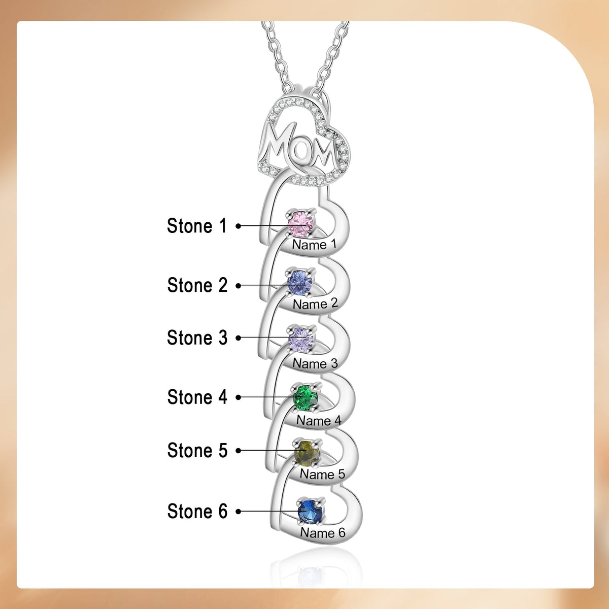Customer Birthstone Necklace