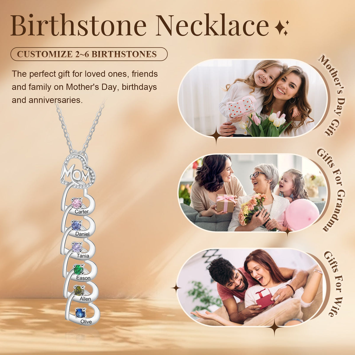 Customer Birthstone Necklace