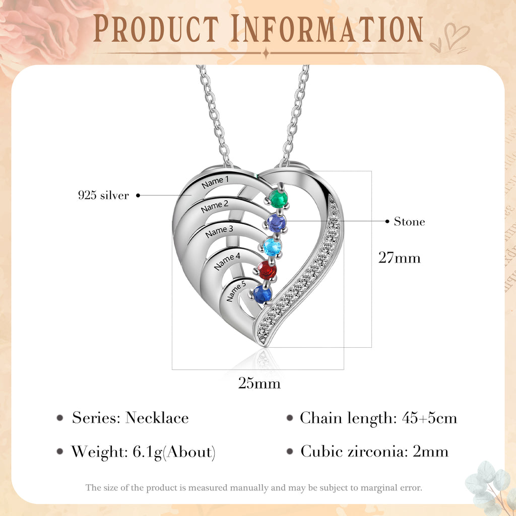 Birthstone Personalized Sterling Silver Necklace