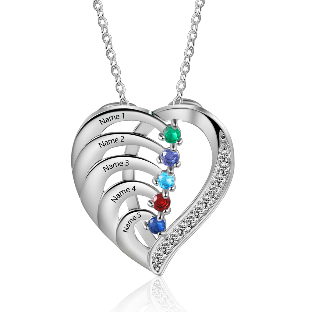 Birthstone Personalized Sterling Silver Necklace