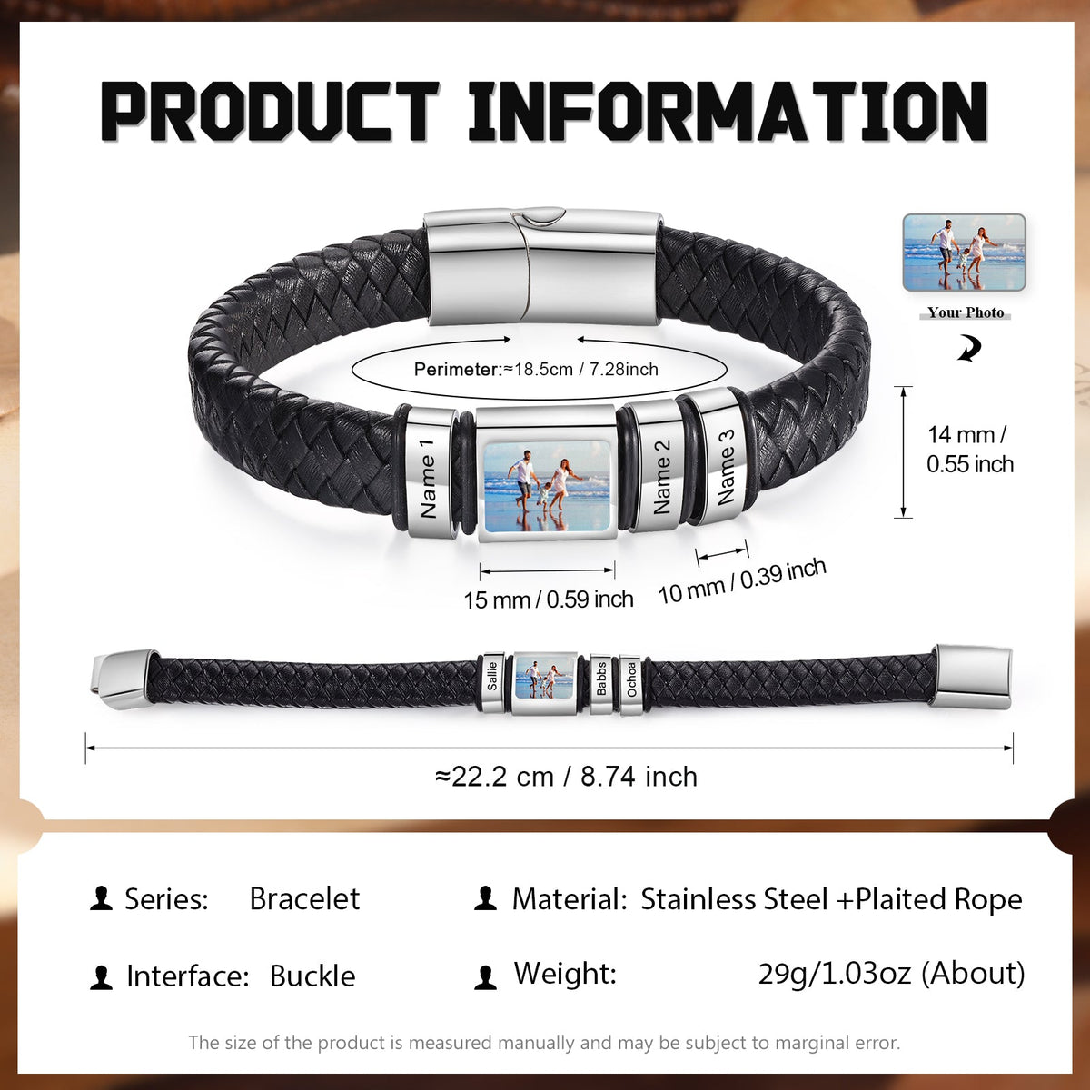 Custom Photo Men's Bracelet