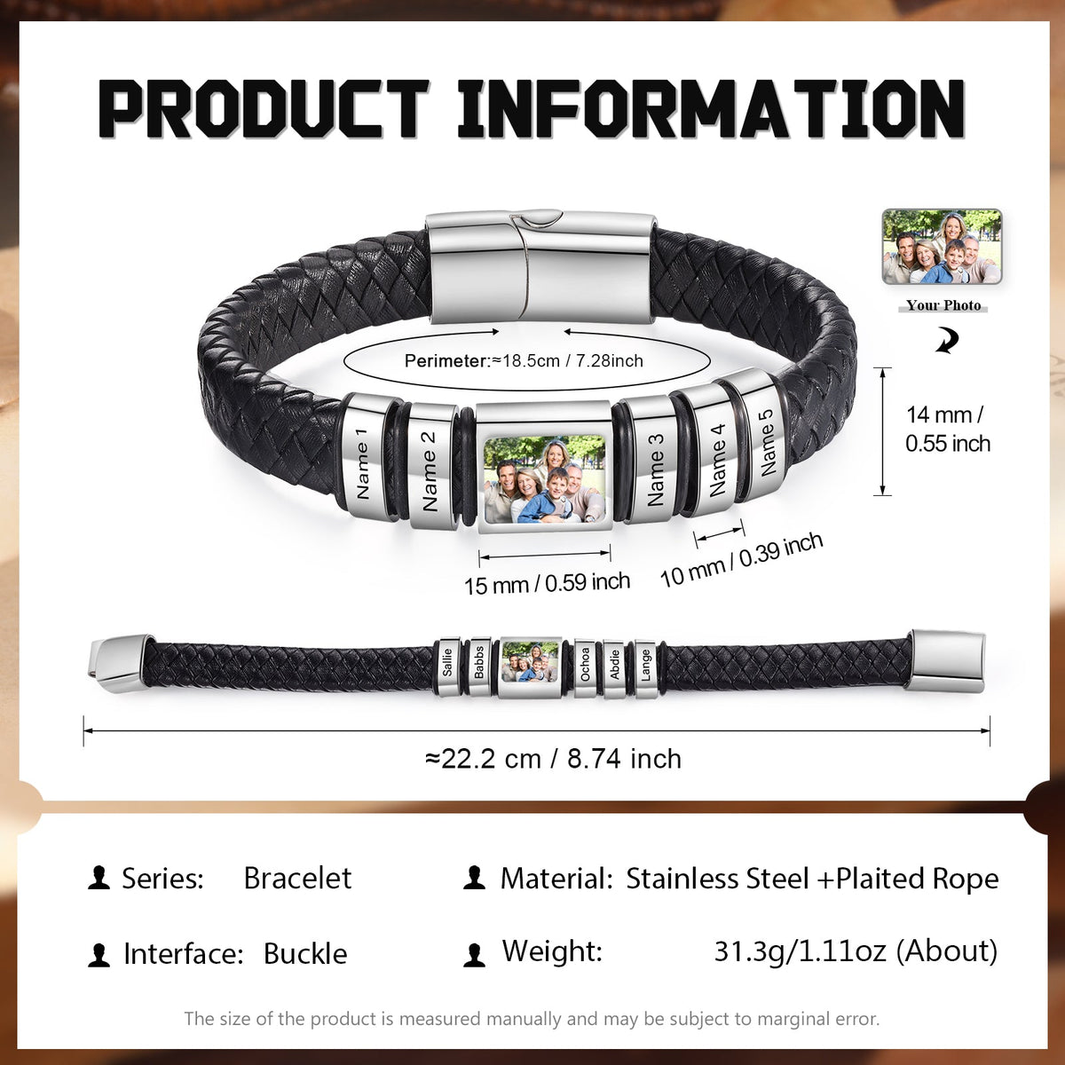 Custom Photo Men's Bracelet