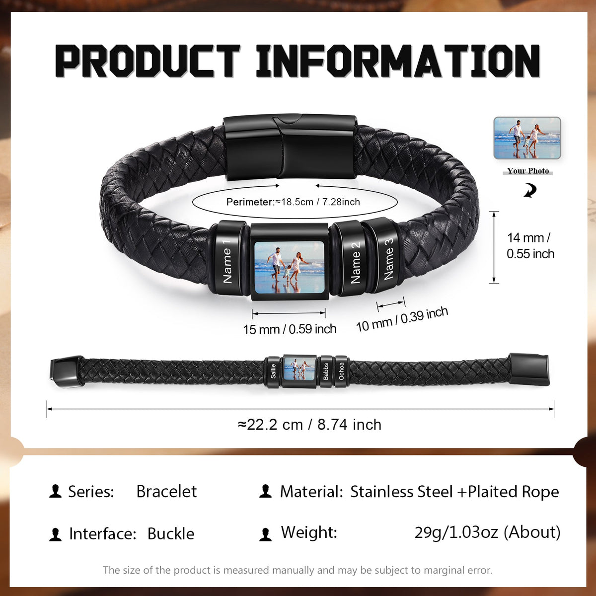 Custom Photo Men's Bracelet