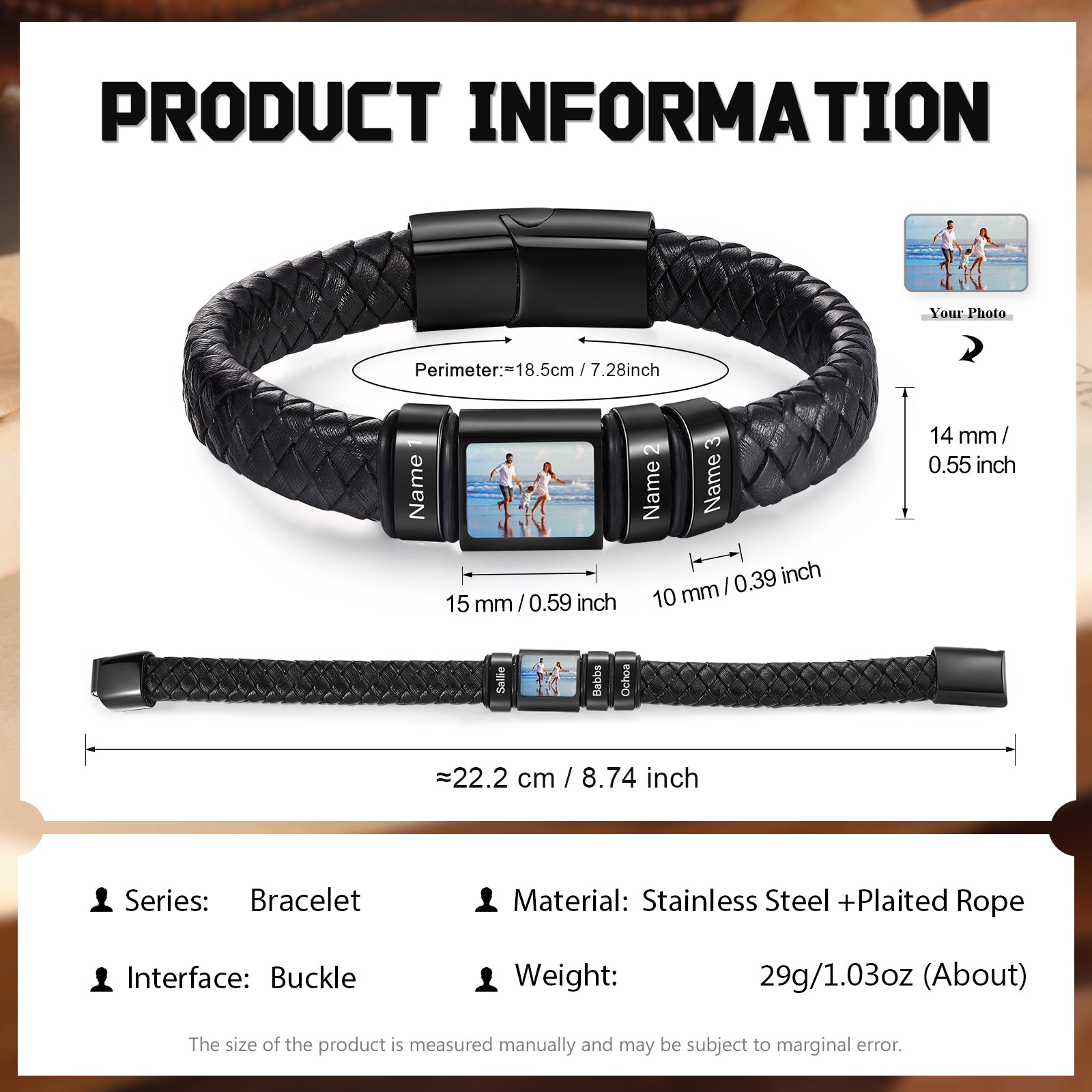 Custom Photo Men's Bracelet