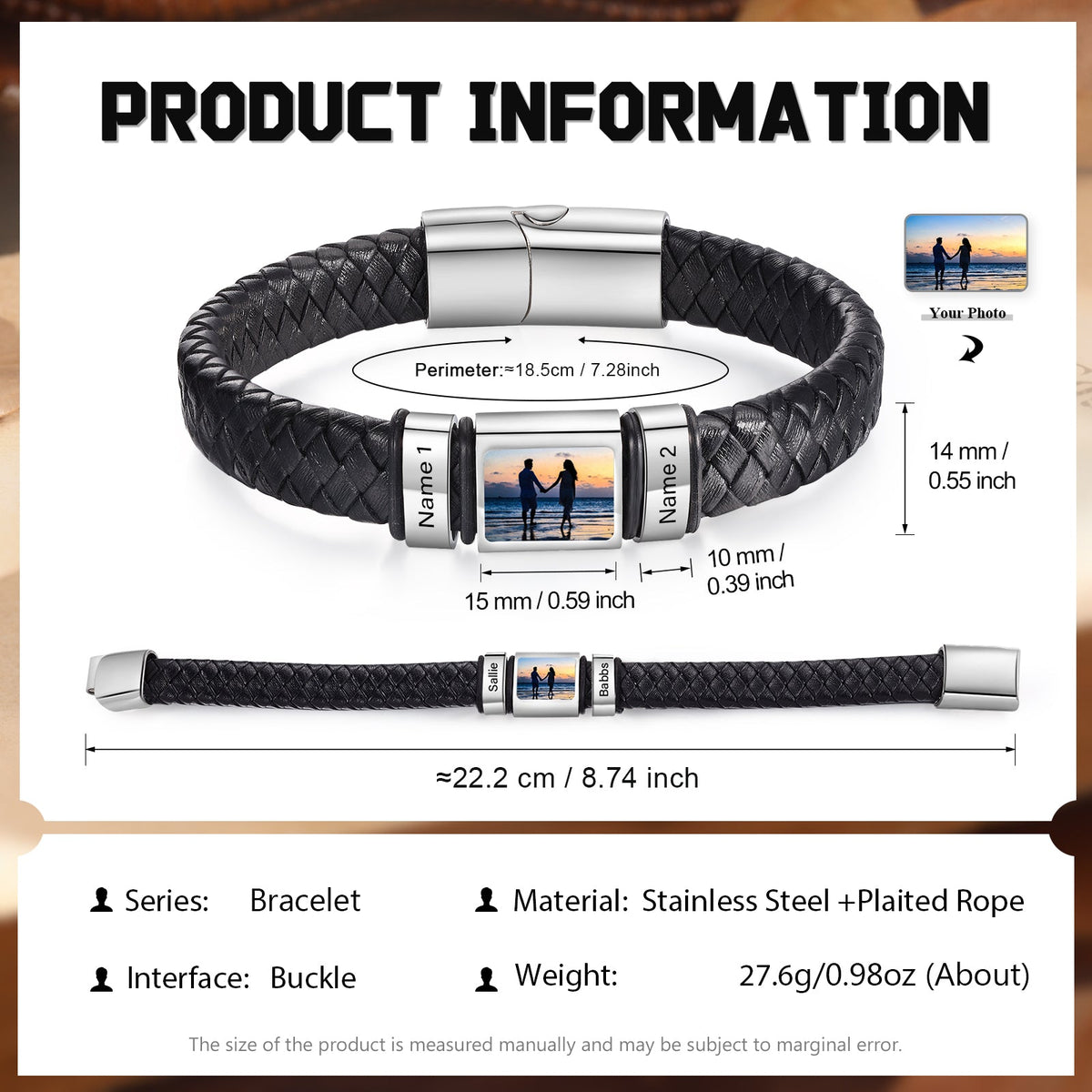 Custom Photo Men's Bracelet