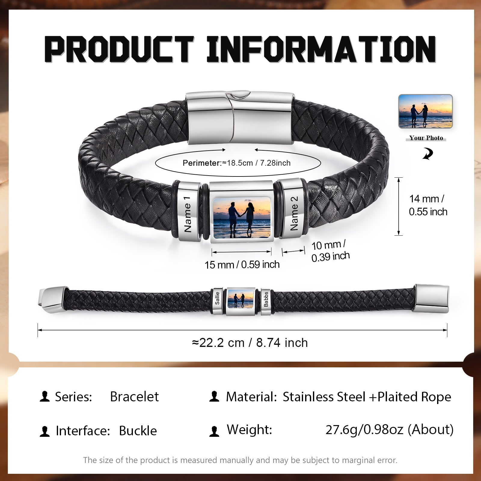 Custom Photo Men's Bracelet