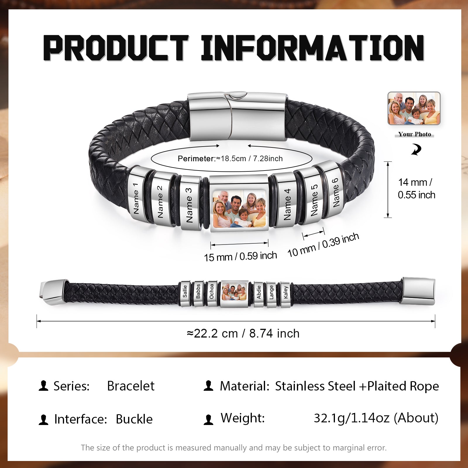 Custom Photo Men's Bracelet