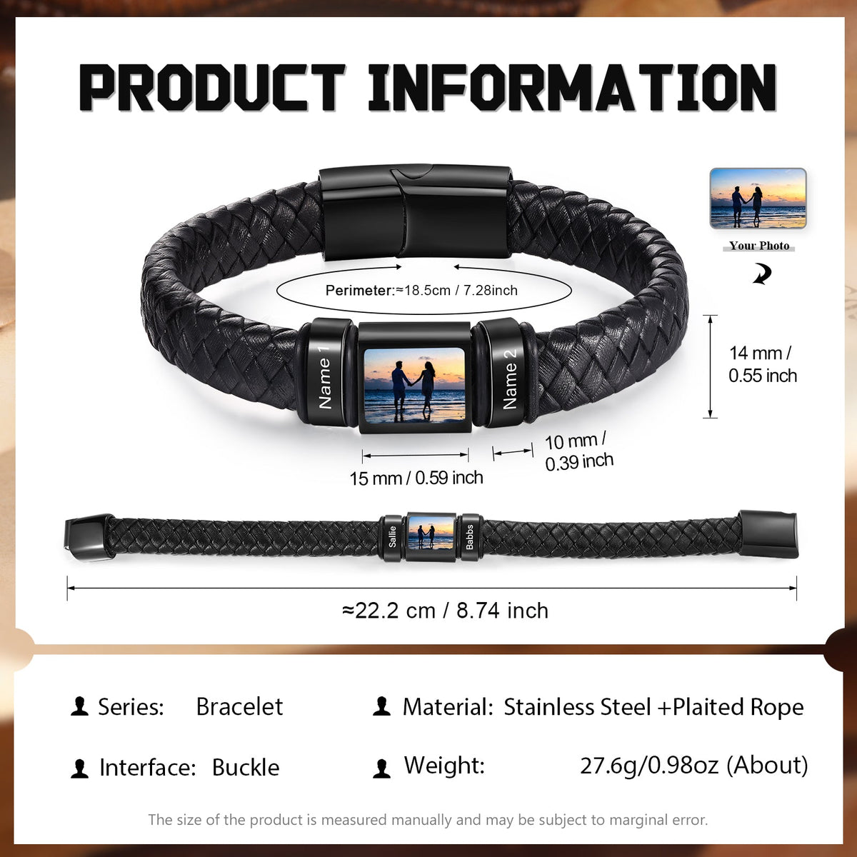 Custom Photo Men's Bracelet