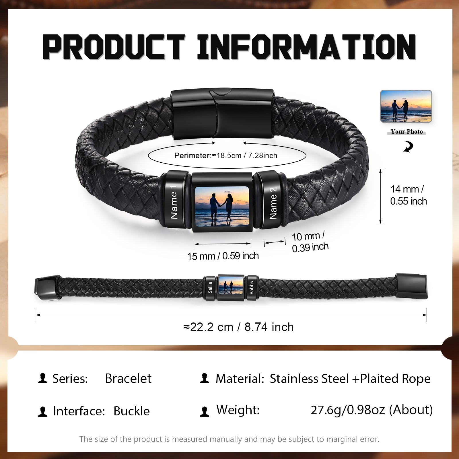 Custom Photo Men's Bracelet