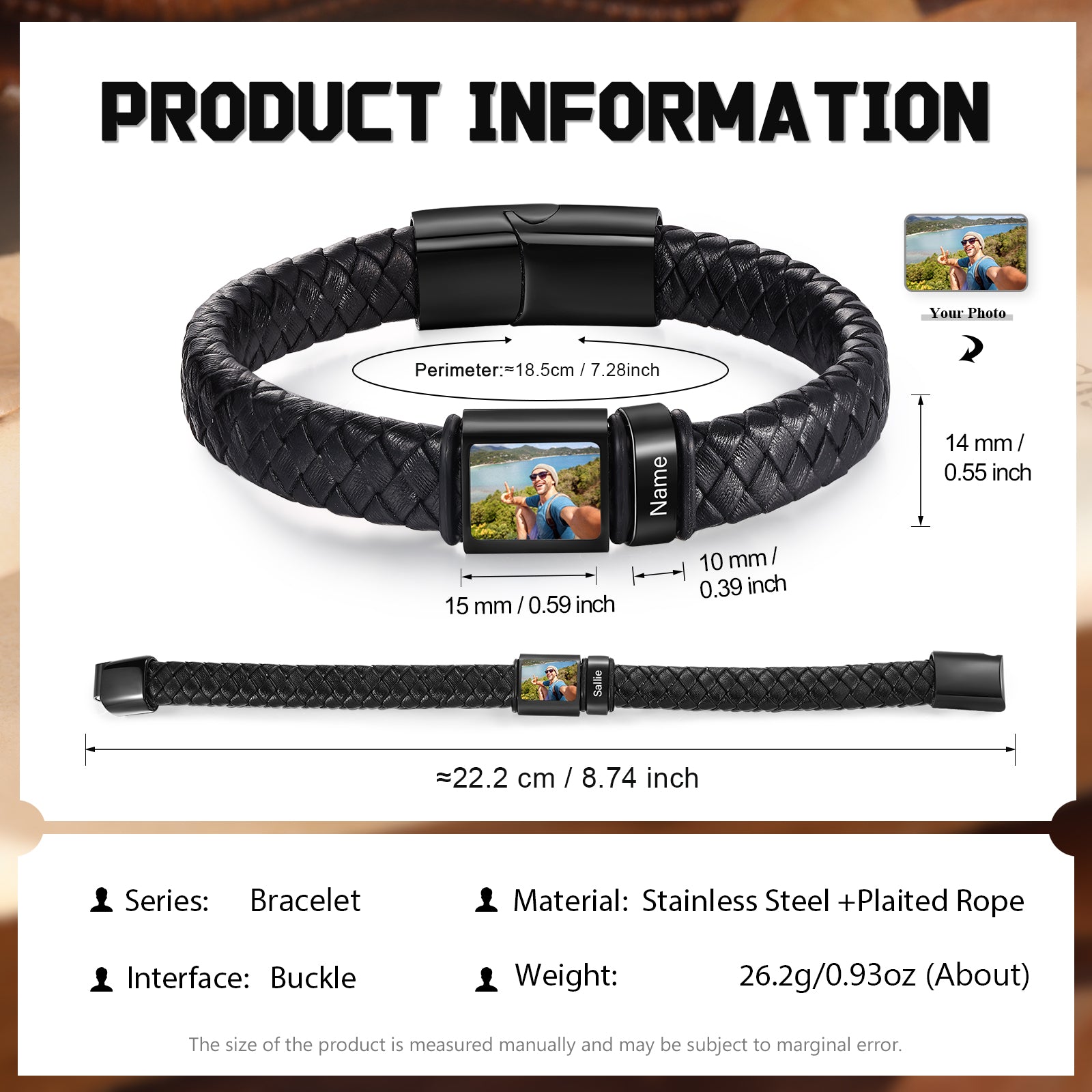 Custom Photo Men's Bracelet