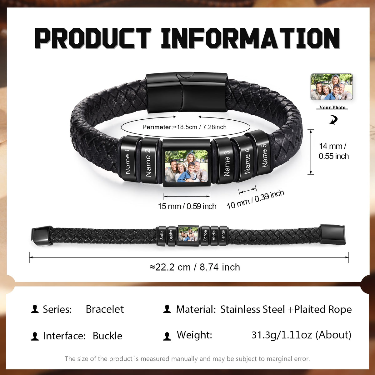 Custom Photo Men's Bracelet