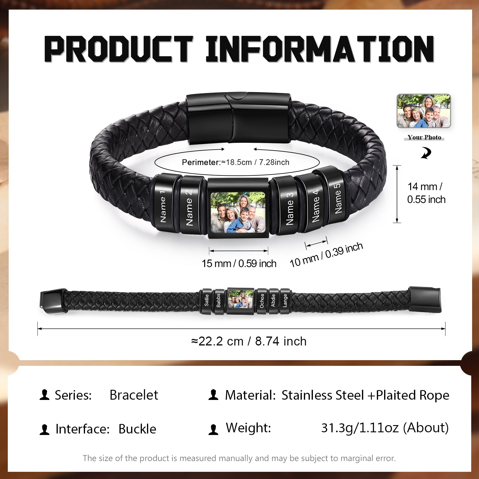 Custom Photo Men's Bracelet