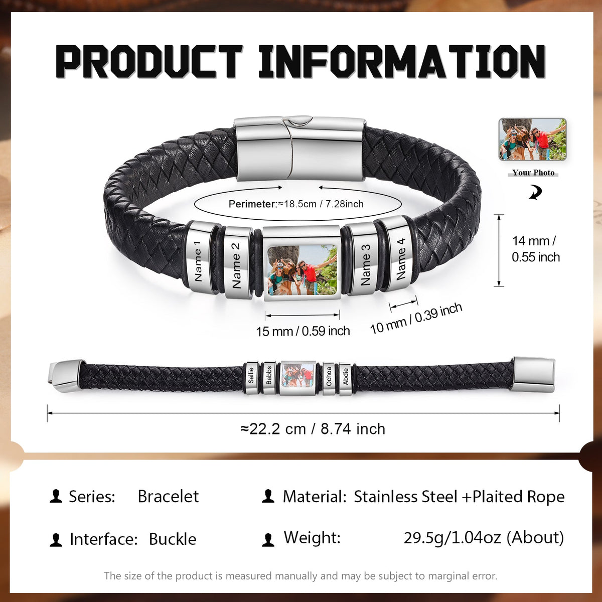 Custom Photo Men's Bracelet