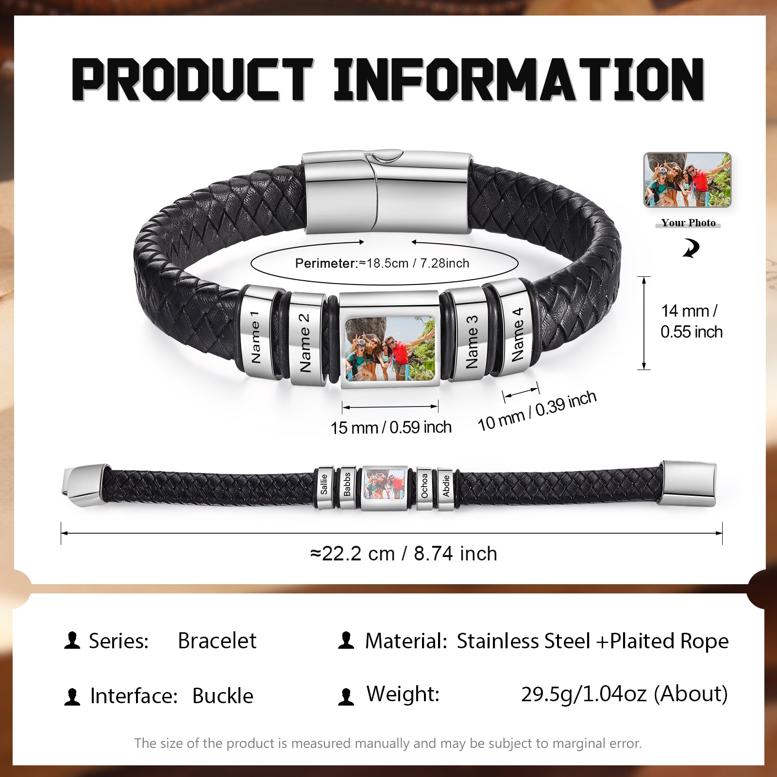 Custom Photo Men's Bracelet