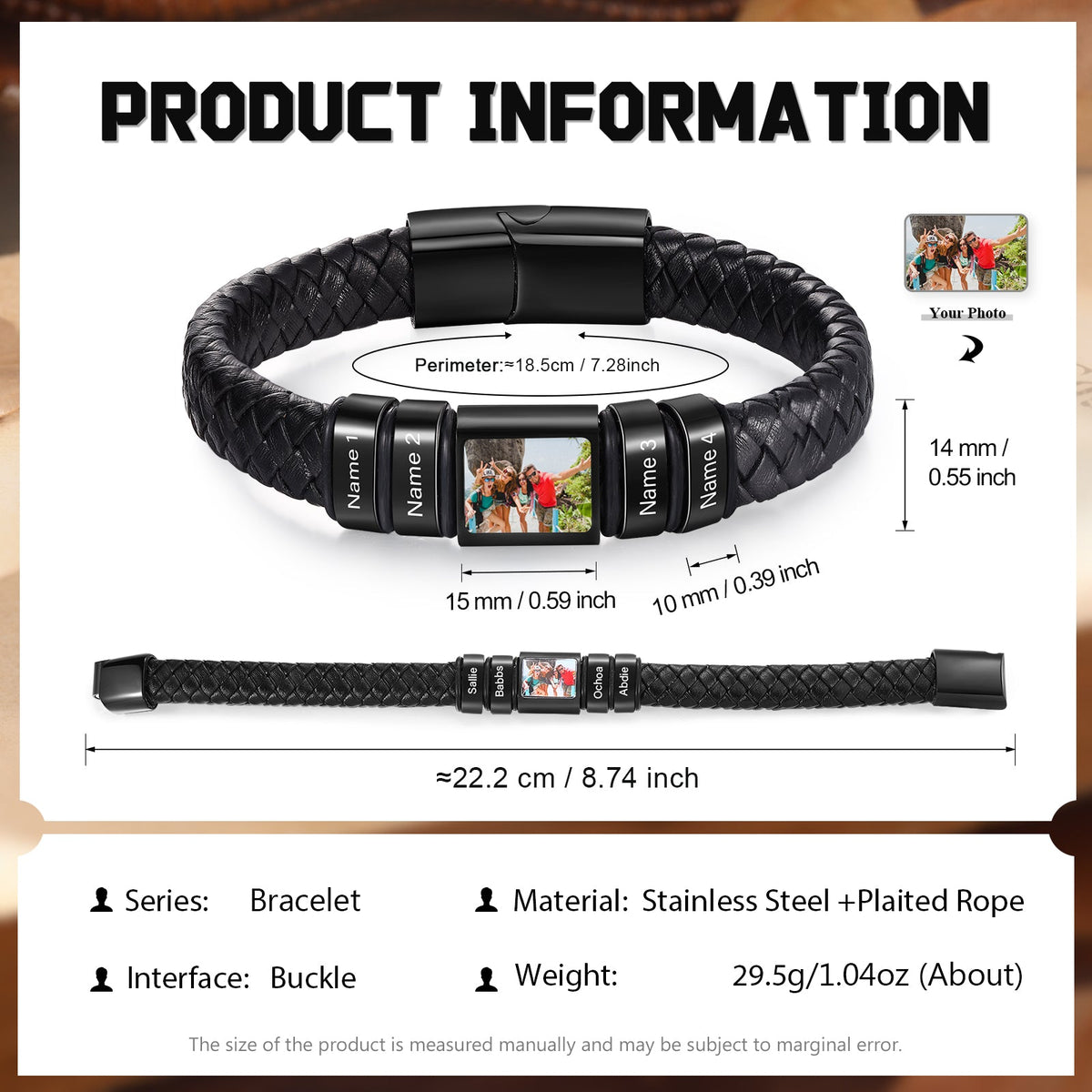 Custom Photo Men's Bracelet