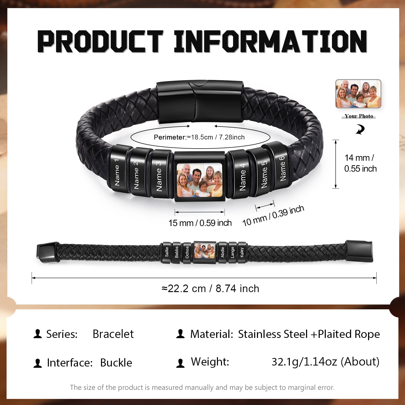 Custom Photo Men's Bracelet